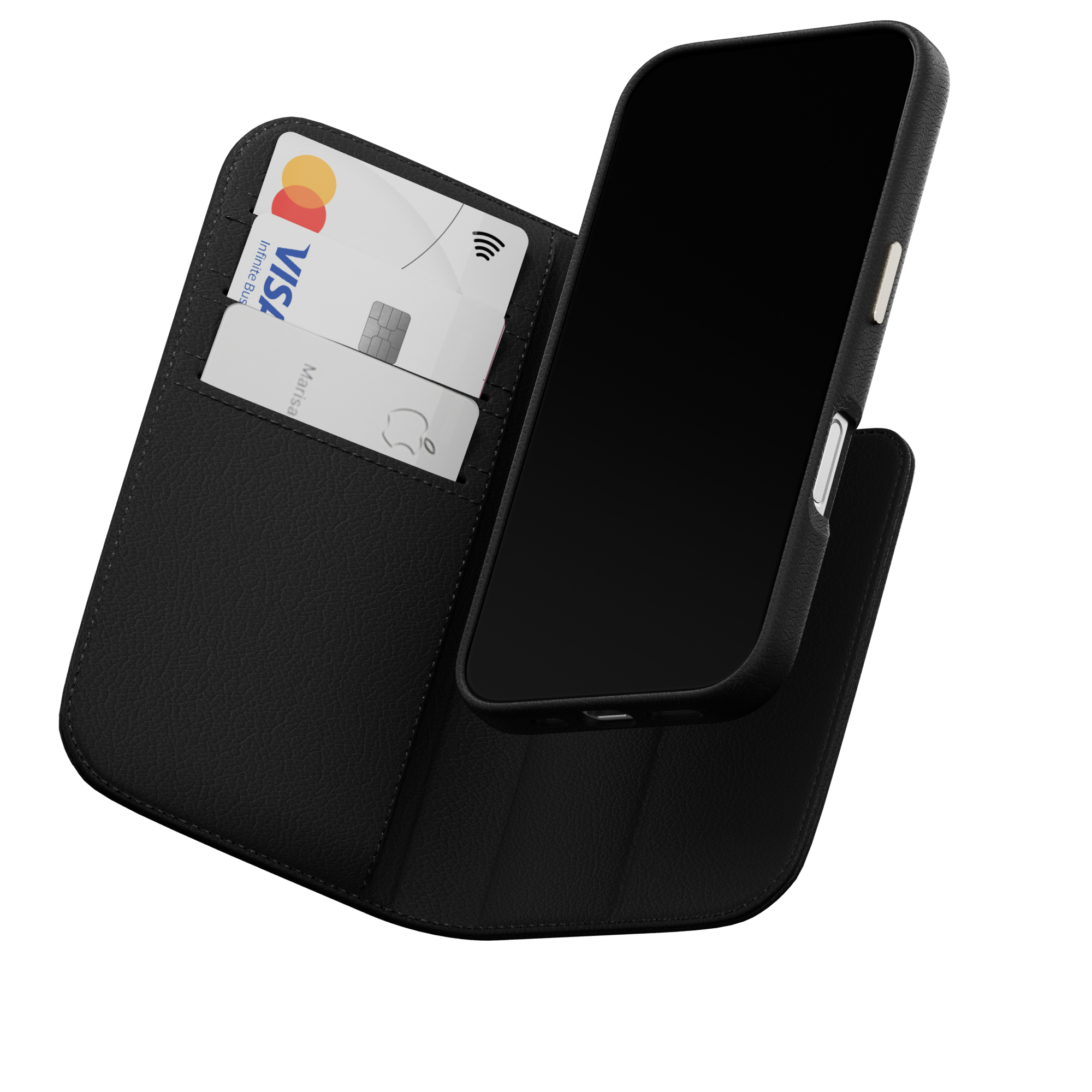 Card Folio M Leather Flip Phone Case with Stand for iPhone