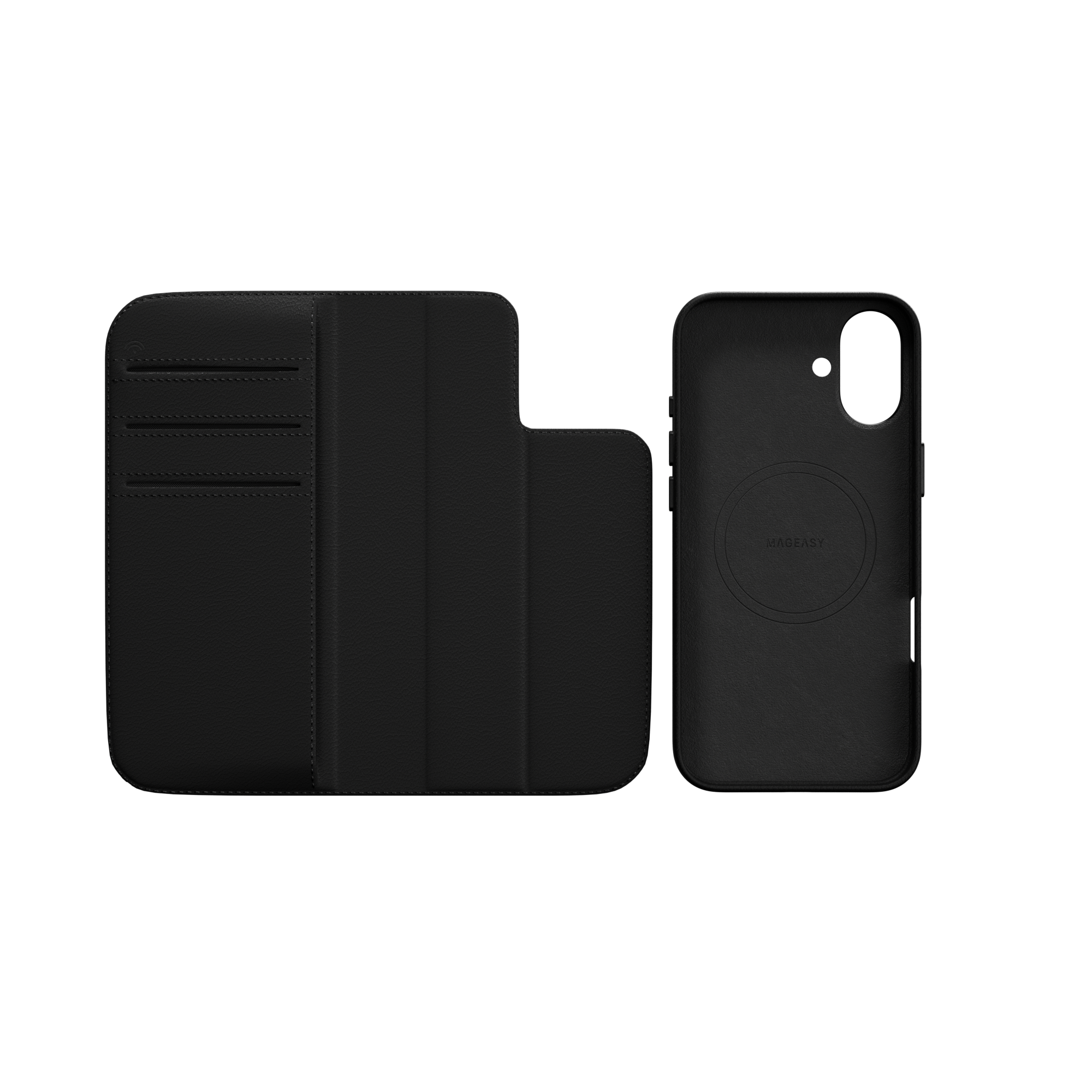 Card Folio M Leather Flip Phone Case with Stand for iPhone 16