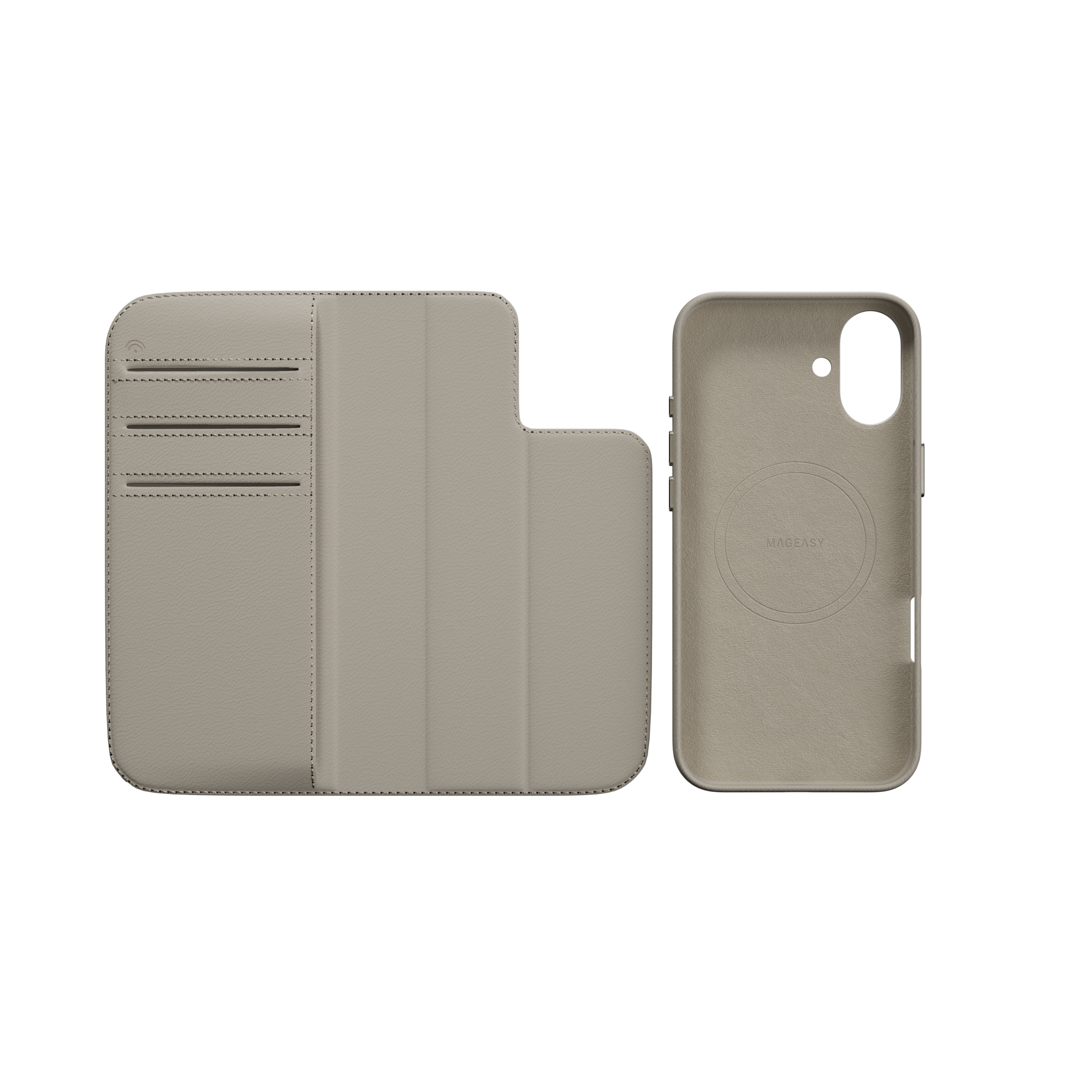 Card Folio M Leather Flip Phone Case with Stand for iPhone 16