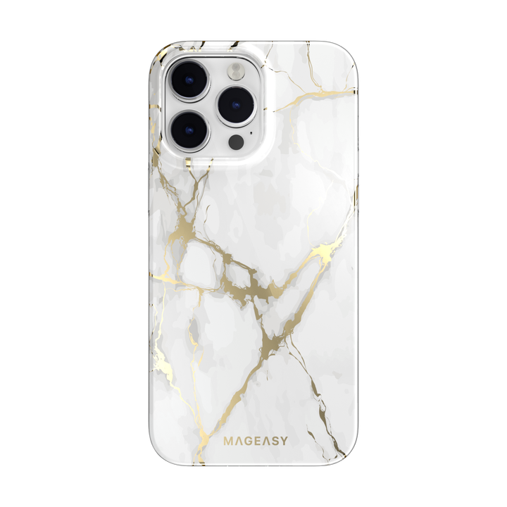 Marble M Double Layer Decoration iPhone 14 Case | MagSafe