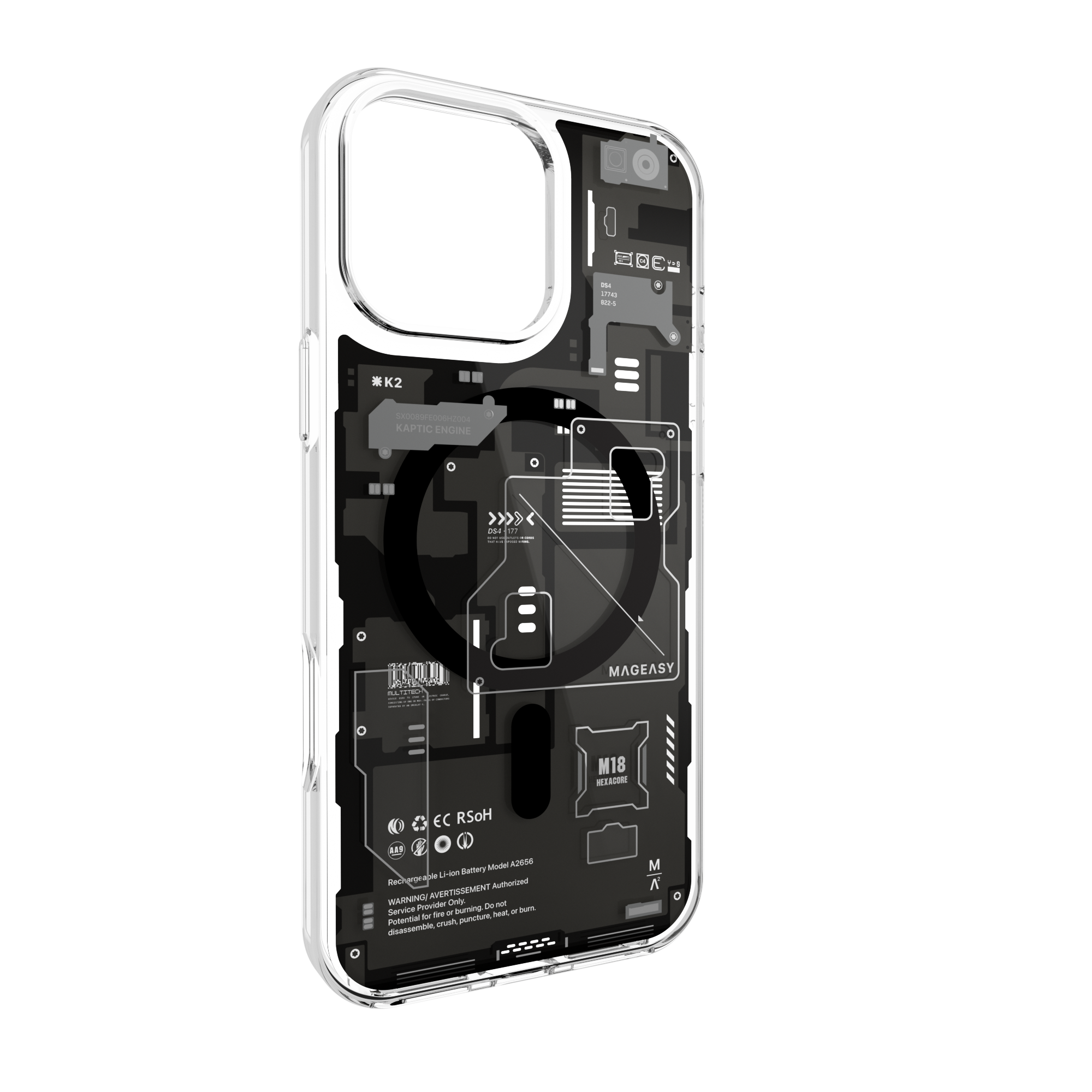 ReinkCase X1 6色スクリーン　iphone16PM ホワイト ReinkCase 6-color Screen X1- iPhone 16 Pro Max Case